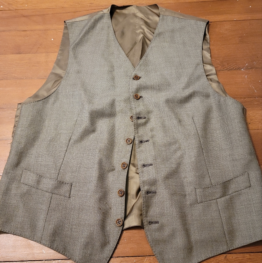 Classic Dark Tan Button-Up Vest
